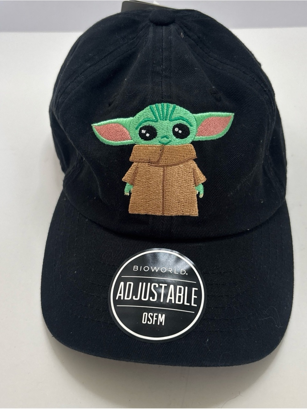 The Child Baby Yoda Embroidered Black Bioworld Disney Baseball Cap